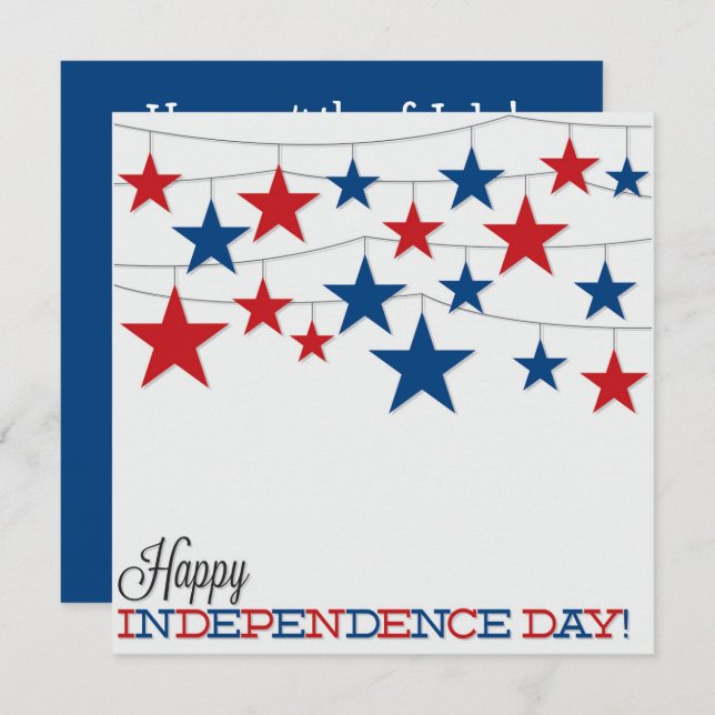 Invitación Día de la Independencia de EE. UU. 4 de julio Invi (Anverso / Reverso)