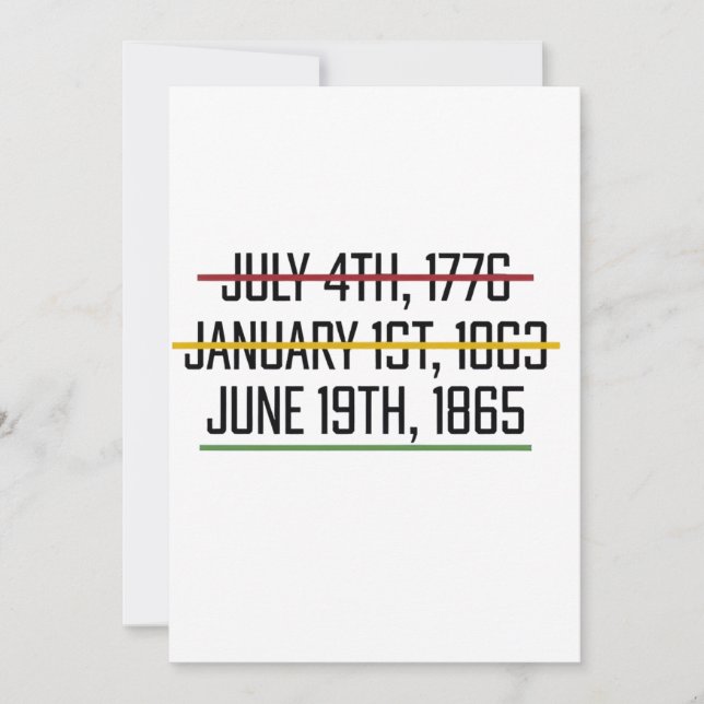 Invitación Día de la Independencia de Juneteenth Historia Neg (Anverso)