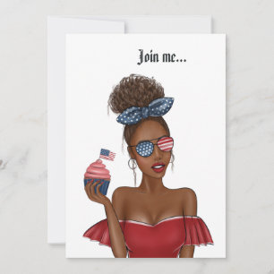 Invitación Día de la Independencia del 4 de julio Cumpleaños