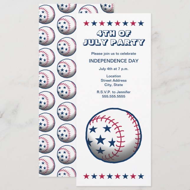 Invitación Día de la Independencia del Béisbol (Anverso / Reverso)