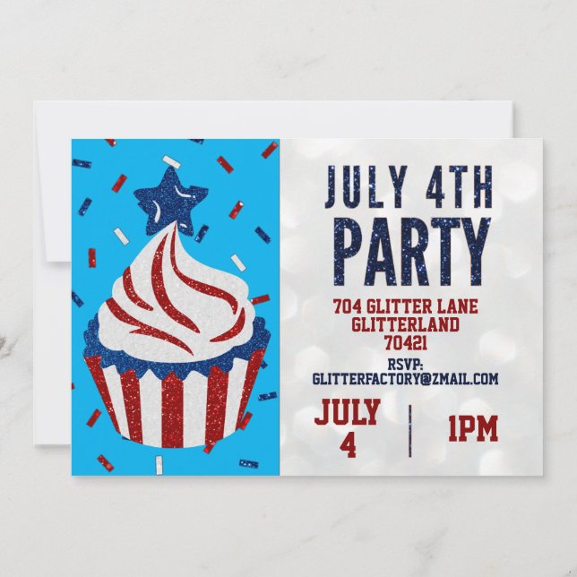 Invitación Día de la Independencia Fiesta 4 de julio Invitaci (Reverso)