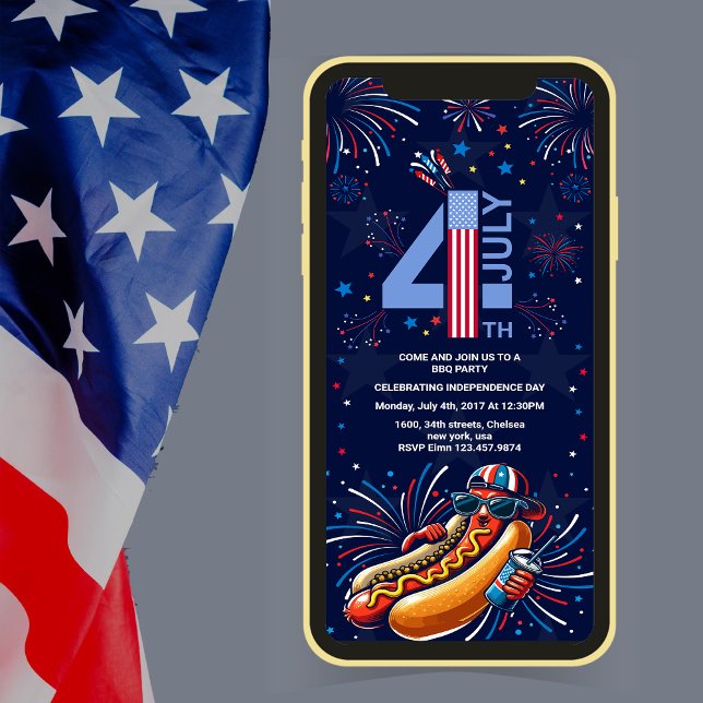 Invitación día de la independencia fuegos artificiales de fie (Subido por el creador)