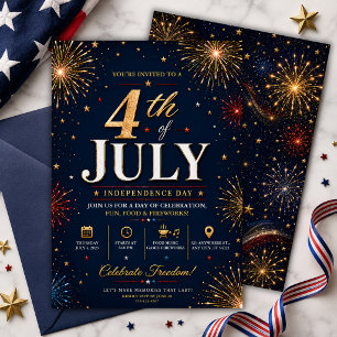 Invitación Día de la Independencia Patriótico 4 de Julio