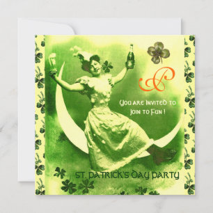 INVITACIÓN DÍA DE LA LUNA DE SAN PATRICK CON MONOGRAMA DE SHA