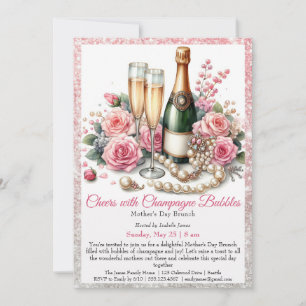 Invitación Día de la Madre - Brindis con burbujas de champán