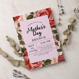 Invitación Día de la Madre Brunch de Floral Pink Peonies