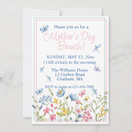 Invitación Día de la Madre Brunch del jardín de flores silves