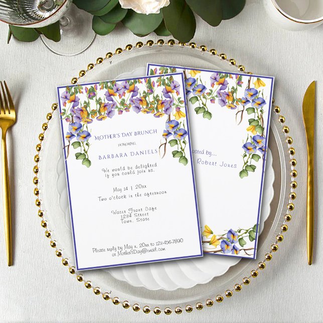 Invitación Día de la Madre Brunch Morado Morado Morado Moreno (Subido por el creador)