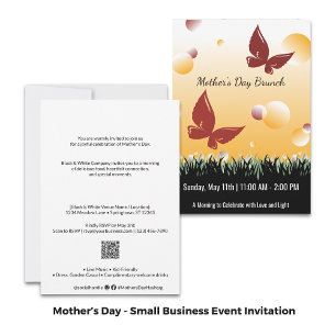 Invitación Día de la Madre Brunch Red Butterflies Evento de n