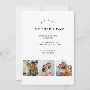 Invitación Día de la Madre con Collage Floral Vintage