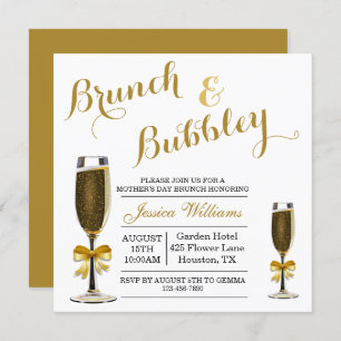 Invitación Día de la madre de Bubbly & Brunch