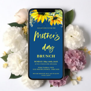 Invitación Día de la madre del girasol Brunch Digital