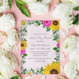 Invitación Día de la Madre Floral de Margaritas y Girasoles R