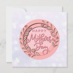 Invitación Día de la Madre Floral Rosa Elegante Moderno