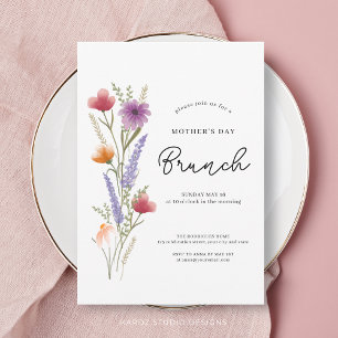 Invitación Día de la Madre Floral Sencillo Brunch