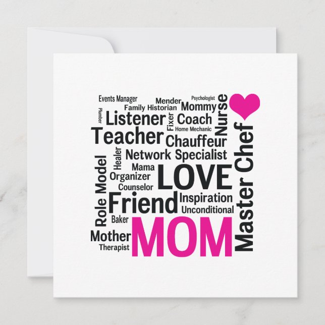 Invitación Día de la Madre o Cumpleaños de una Madre Maravill (Anverso)