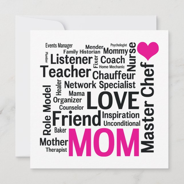 Invitación Día de la Madre o Cumpleaños de una Madre Maravill (Reverso)