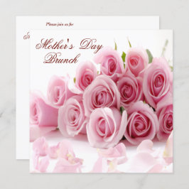 Invitación Día de la Madre Romántico Rose Bouquet & Petals