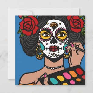 Invitación Día de la Mano Muerta dibujó a Catrina