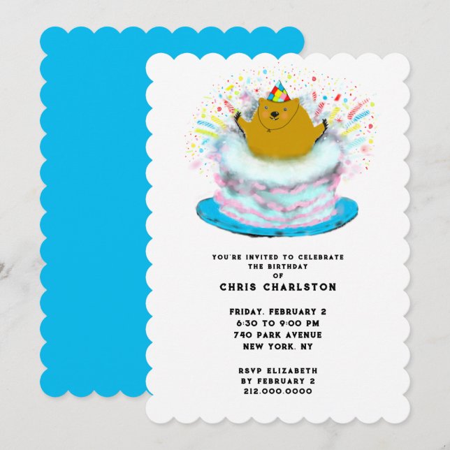 Invitación Día de la Marmota en Febrero (Anverso / Reverso)