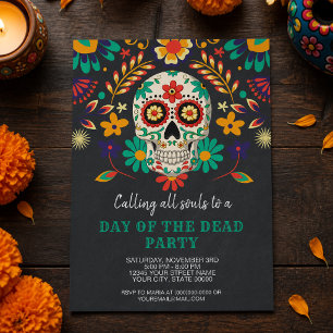 Invitación Día de la Muerte en la Fiesta de Halloween