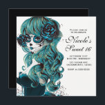 Invitación Día de la Muerte Hermosa Calavera de Azúcar Dulce<br><div class="desc">Personalizar para cualquier evento</div>