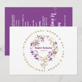 Invitación Día de la mujer del Rótulo floral 20 de marzo