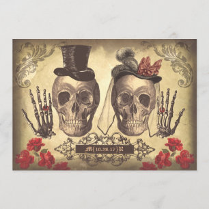Invitación Día de la Pareja de Calaveras de la fiesta de comp