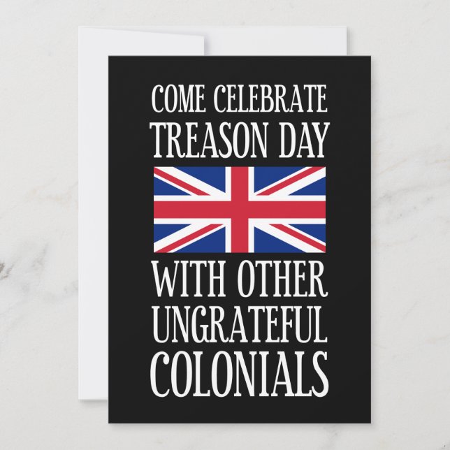 Invitación Día de la Traición Coloniales Ingratos Humor 4 de  (Anverso)