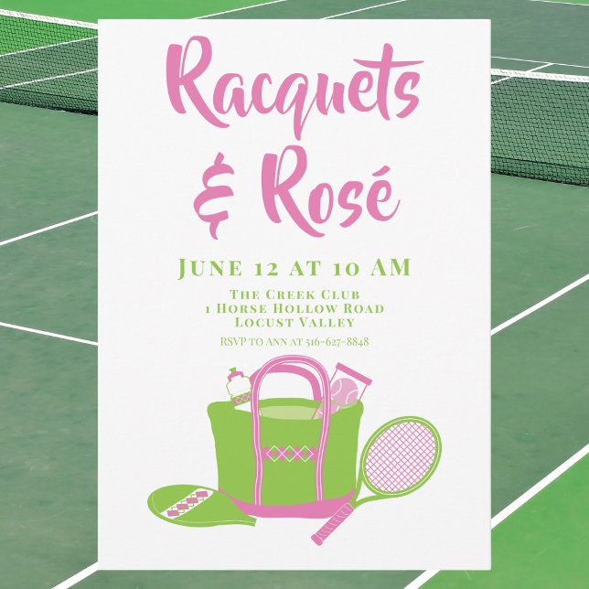 Invitación Día de las Damas de Preppy Fiesta de Tenis Racquet (Subido por el creador)