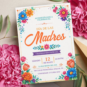 Invitación Día de las Madres Fiesta Latina Floral