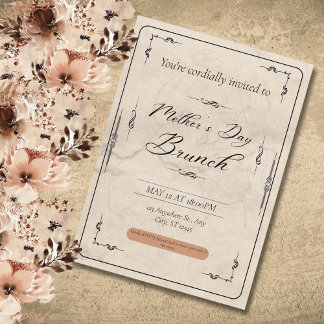 Invitación Día de las Madres Vintage, Celebrando A La Madre, 