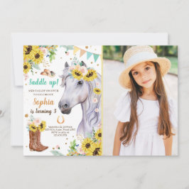 Invitación Día de los Caballos Invitan a Chica Sunflowers Pon