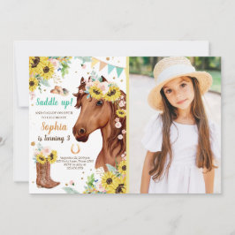 Invitación Día de los Caballos Invitan a Chica Sunflowers Pon