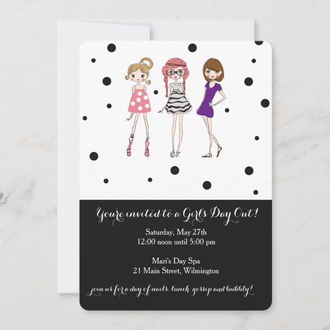Invitación Día de los Chicas / Bachelorette / Fiesta de glamo (Anverso)