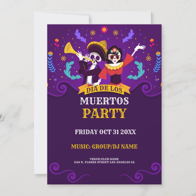 Invitación Día De Los Muertos (Anverso)