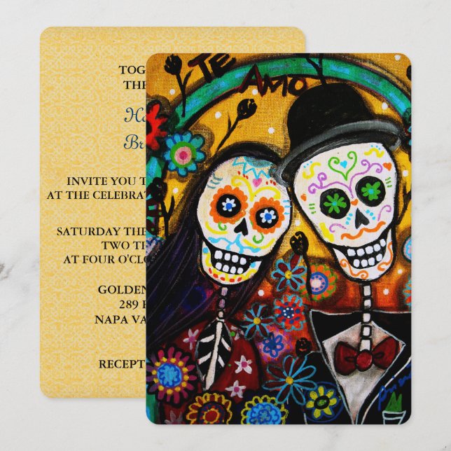 INVITACIÓN DIA DE LOS MUERTOS BODA (Anverso / Reverso)