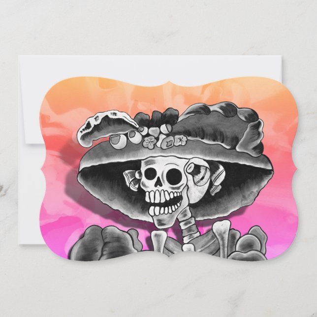 Invitación Día de los Muertos Calavera   (Anverso)