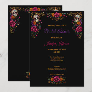 Invitación Día de los Muertos Calaveras de Azúcar Despedida d