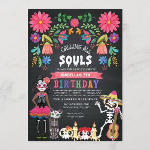 Invitación Día de los muertos en Halloween, Día de la Calaver