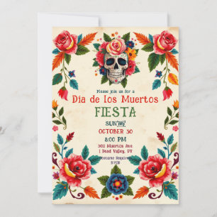 Invitación 💀🎉Día de los Muertos Hueso para Florecer