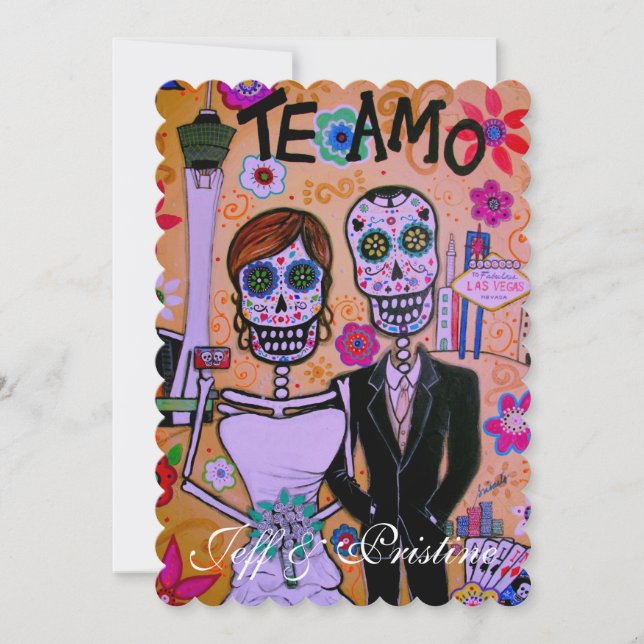 INVITACIÓN DIA DE LOS MUERTOS LAS VEGAS BODA (Anverso)