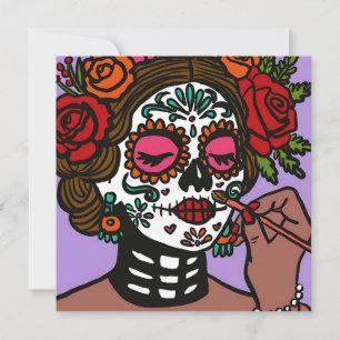 Invitación Día de los Muertos mano de Catrina