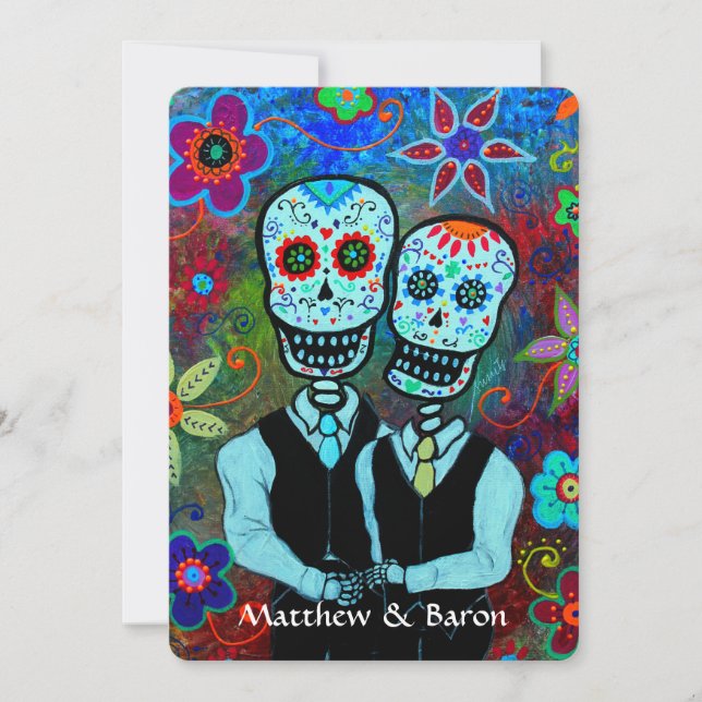 INVITACIÓN DIA DE LOS MUERTOS NOVIOS BODA (Anverso)