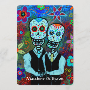 INVITACIÓN DIA DE LOS MUERTOS NOVIOS BODA