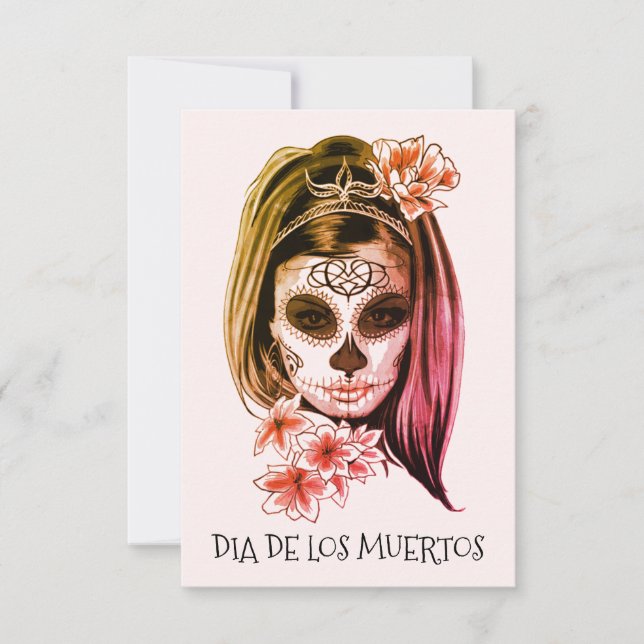 Invitación Día De Los Muertos O Día Del Fiesta Muerto (Anverso)