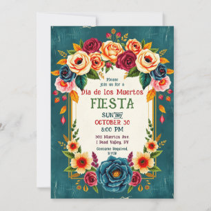 Invitación 💀🎉Día de los Muertos Pétalos y Fantasmas: