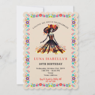 Invitación Día de los muertos por la caída del azúcar