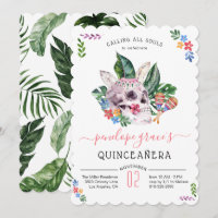 Día de los Muertos Quinceañera con Calavera de Azú