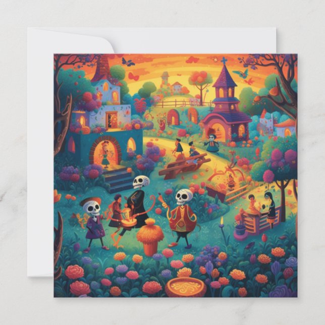 Invitación Día de los Muertos, recuerdo a la luz de las velas (Anverso)